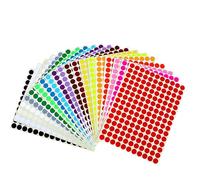 WUSJCOF 3300 pièces Rondes Autocollantes, Codage Couleur, Étiquettes, Pastille Ronde, Gommettes Enfant pour Fournitures de Bureau, Famille, École, Calendriers (10mm) (20 couleurs, multicolore)