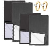 WUSJCOF 4 pièces Chiffon Argenterie, Kit de Nettoyage pour Bijoux en Argent, Bijoux Argent or Sans Rayures, Chiffons de Polissage pour Nettoyer les Bagues et Chaînes en Argent Sterling