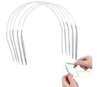 WUSJCOF 5 pièces aiguilles à tricoter circulaires pratiques en acier inoxydable, légères pour débutants et arthrite (40 cm) (2.0mm - 4.8 mm) (Acier inoxydable)