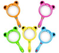 WUSJCOF 5 pièces Loupe Ensemble Couleurs Mélangées, Loupe pour Insectes, Colorée pour Enfants, Loupe de Poche, Grossissement pour les Étudiants à Étudier, Chercheur Détective pour Enfants