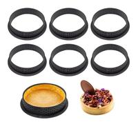 WUSJCOF 6 pièces Moule a Tartelette, avec trous de ventilation, antiadhésif de haute qualité, résistant à la chaleur, Cercle a Tarte Perforé, Moule à Tarte pour Cuisson, Ptisserie, Gteau, Dessert