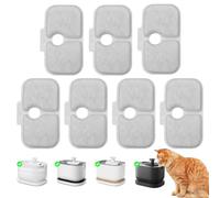 WUSJCOF 7 Pièces Filtre Fontaine Eau Chat, Système de Triple Filtration avec Résine et Charbon Actif, Pour Fontaine à Eau de 2,5 L-3L, 4 Mois Set [catit filtre] [fontaine a eau chat]