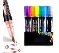 WUSJCOF 8 Stylos Magiques à Effet Métallique, Cadeaux de Noël pour Enfants, Stylos à Double Ligne avec Encre à Base d'Eau Non Toxique, Idéal pour Projets DIY et Surfaces Lisses (Couleurs Vives)