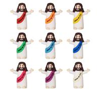 WUSJCOF 9 pcs Mini Figurines de Jésus, Jouet Classique du Christ pour Enfants, Fêtes Religieuses, Bricolage, Décoration, Cadeaux Baptême, Figurine Colorée en PVC Faite à la Main de Bethléem(Style 2)