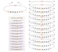 WUSJCOF Bracelets Équipe Mariée EVJF Femmes - Lot de 12 Décoration Enterrement de Vie de Jeune Fille Accessoires Équipe Mariée Bracelets EVJF Femmes (Écriture Noire)