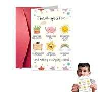 WUSJCOF Carte de remerciement amusante avec enveloppe, joli cadeau de remerciement pour enseignant, maman et papa, carte anniversaire et carte amour (mignonne)