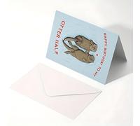 WUSJCOF Cartes d'anniversaire, joyeux anniversaire drôle, cartes d'anniversaire loutre, unisexe, cartes d'anniversaire drôles pour femme et mari