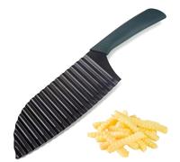 WUSJCOF Couteau Ondulé 1 pièce, en Acier Inoxydable, avec Couvercle de Protection, Forme d'onde, pour Frites, Légumes, Coupe de Terre pour Adultes et Enfants, à Pomme pour Légumes, Salades, Fruits