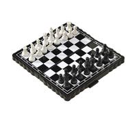 WUSJCOF Échiquier Magnétique Deluxe Pliable, Mini Jeu d'Échecs Portable, Pièces Aimantées, Haute Qualité, pour Enfants et Adultes, Echec (25 X 25 cm) (Noir, Blanc)