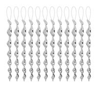 WUSJCOF Effaroucheur Oiseaux Réfléchissant, 12 Pièces Spirale Éolienne en Acier Inoxydable, Effaroucheur Efficace pour Balcon, Éloigne les Oiseaux & Protection, Carillon Éolien pour Jardin et Vergers