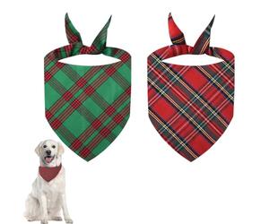 WUSJCOF Ensemble Idéal: Vous recevez 2 pièces de bandanas pour chien collier chiot reglable (rouge/vert). Donnez à votre animal de compagnie l'apparence parfaite pour son anniversaire