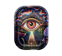 WUSJCOF Grand plateau à rouler en métal de qualité supérieure, avec bords arrondis pour ranger des accessoires de style cyberpunk égyptien, plateau roulage