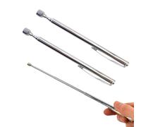 WUSJCOF Lot de 2 Aimant Telescopique, Ramassage Magnétique, Tige Télescopable en Acier Inoxydable, Aimant Puissant et Mécanique pour Ramassage de Métal (Argenté)