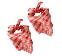 WUSJCOF Lot de 2 Écharpes Oktoberfest, Bandana Homme et Femme - Premium Coton, écharpe traditionnelle bavaroise à carreaux (50 * 50cm) (bleu-blanc et rouge-blanc)