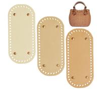 WUSJCOF Lot de 3 Fonds de Crocheter en Cuir Synthétique pour Crochet et Tricot, avec Trous, Kit à Main à Faire Soi-Même, pour Tricot, Bandoulière et Trapilho, Accessoires de Crochet (22 x 10 cm)