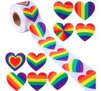 WUSJCOF Lot de 500 Autocollants Colorés en Forme de Cœur, Accessoires Pride, Gay, Drapeaux Arc-en-ciel, LGBT (2,5 cm), Pour Mariage, Saint-Valentin, Cadeau, Anniversaire, Fête des Mères, Bricolage