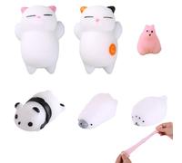 WUSJCOF Lot de 6 Mini Jouets Mochi Squishy, Patte de Chat Douce, Jouet Anti-Stress, Jouet de Relaxation à Presser pour Enfants et Adultes, Cadeaux Kawaii