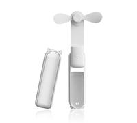 WUSJCOF Mini Ventilateur Portatif, Silencieux et Compact, de Poche, Batterie 2500 mAh, Autonomie Maximale de 12 à 48 Heures, Écran LED, Rechargeable par USB, Pour Femme et Fille (Blanc)
