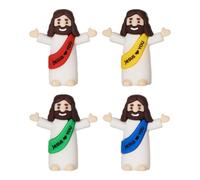 WUSJCOF Miniatures de Jésus (4 pièces), Figurines Classiques du Christ pour Enfants, Fêtes Religieuses, Bricolage, Décoration, Cadeaux de Baptême, Faite à la Main de Bethléem (3 x 1,5 x 3,5 cm)