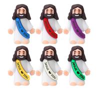 WUSJCOF Miniatures de Jésus (6 pièces), Jouet Classique du Christ pour Enfants, Fêtes Religieuses, Bricolage, Décoration, Cadeaux Baptême, Figurine Faite à la Main de Bethléem (3 x 1,5 x 3,5 cm)