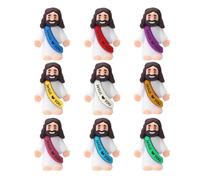 WUSJCOF Miniatures de Jésus (9 pièces), Jouet Classique du Christ pour Enfants, Fêtes Religieuses, Bricolage, Décoration, Cadeaux Baptême, Figurine Faite à la Main de Bethléem