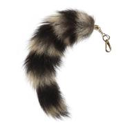 WUSJCOF porte-clés queue de raton laveur, extra large, pendentif queue d'animal, flexible et doux,