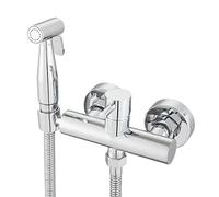 Wussh Kit de douche pour toilettes cachées avec bidet musulman Shattaf avec mélange chaud et froid en laiton chromé