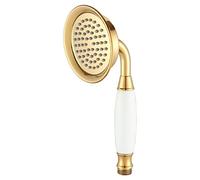 Wussh Pommeau de douche classique traditionnel en laiton poli et céramique 9,7 cm