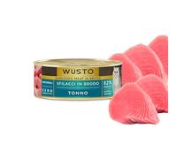 Wusto Épluchures en bouillon pour chats adultes - Aliment humide complet et équilibré, tendres filets en bouillon, haute appétibilité, nutrition naturelle Wusto (85g) (Thon)