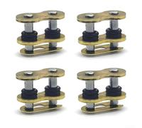 Wusvive Lot de 4 maillons maîtres robustes en acier plaqué or 530 | Compatible avec le pas 428, plaqué cuivre doré, acier résistant à la rouille, lot de 4, joint torique sécurisé