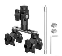 Wusvive Support pour DJI pour Osmo Action 6 pour insta360 X5 Pince à crabe | Alliage d'aluminium, bras réglable, support sécurisé pour moto, vélo, compact et léger, adaptateur 1/4 pour caméras d'action
