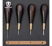 WUTA 2ème génération poinçon de couture en cuir forme de diamant ébène bois noir et laiton outil d'artisanat poinçon de couture à la main bricolage couture conique S-M-L-Diamond Awl