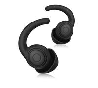 WUTAN Lot de 2 paires de bouchons d'oreilles réutilisables en silicone 38 dB avec réduction du bruit pour dormir, voyage, concerts, travail (noir, taille S/L)