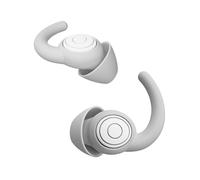 WUTAN Lot de 2 paires de bouchons d'oreilles réutilisables en silicone 38 dB pour dormir, réduction du bruit, réutilisables, pour le sommeil, les voyages, les concerts, le travail (gris, S/L)