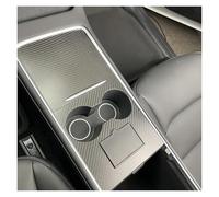 WUTBHGQXWIP Housse de Console Centrale Compatible avec Tesla Model 3 Y, Garniture de Panneau d'accoudoir de Commande Centrale en Fibre de Carbone véritable 2021-2023(Matte Card 2021-2023)
