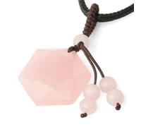 WUTIANBAO Collier Petites Amies Pendentif à pompon en forme d'étoile de David or rose avec pierre taillée grenat CLine Délicate Minimaliste(Rosa)