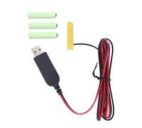 WUTIOUU Adaptateur de batterie virtuelle 3 A USB Câble d'alimentation pour | Adaptateur d'alimentation 5 V2 A pour remplacer 4 piles LR03 1,5 V 3 A pour jouets électroniques à distance LED