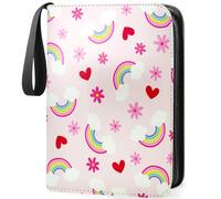 WUTONMU Classeur à 160 poches pour cartes Yoto, Abulm 2025 amélioré pour lecteur et mini livres audio, étui de rangement en cuir synthétique pour cartes Yoto, Amiibo (arc-en-ciel)