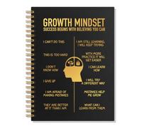 WUUCKOO Growth Mindset Carnet à spirales vierge 80 feuilles 160 pages Cadeau amusant pour la santé mentale pour collègue, employé, conseiller scolaire, journal d'affirmation pour homme et femme