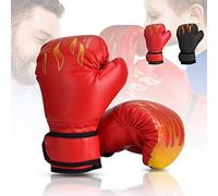 Wuudi Gants de Boxe pour Enfants de 3 à 10 Ans Gants d'entraînement pour Muay Thai, Kickboxing (Rouge)