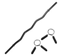 wuuhoo® barre d'haltère longue John - 200cm / 180 cm / 160 cm / 150 cm / 120 cm, 30mm, barre d'haltère en acier chromé, capacité 100kg - fitness pour la maison 120cm Barre de Curl Noire