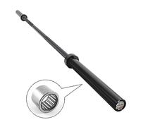 wuuhoo® Barre d'Haltère longue Roman - 220cm Barre olympique, Jusqu'à 250kg, Acier galvanisé noir, Poids propre 20kg, Poignées moletées 50mm - Équipement de Gym à Domicile