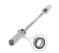wuuhoo® Barre d'Haltère Longue Sergio - 150cm Barre de Musculation, Compatible avec Les plaques Olympiques 50mm, Acier chromé, Ø 25mm Poignées moletées - Équipement de Gym à Domicile