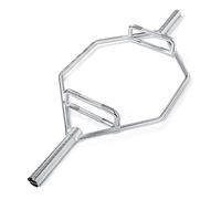 wuuhoo® Barre hexagonale Armin - 142cm Trap bar, Acier chromé, jusqu'à 150kg, Compatible avec les plaques olympiques 50mm, Ø 35mm Poignées moletées - Équipement de Gym à Domicile