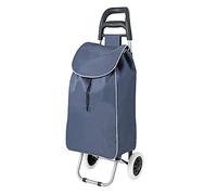 wuuhoo® Chariot de courses Shoppy - Avec roulettes et cadre en aluminium, Chariot de courses pliable, Maniable et lavable, Chariot bleu avec matériel renforcé