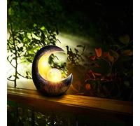 wuuhoo® Décoration Solaire "Lamia" - en forme de Croissant de lune, Lampe décorative LED pour jardin, terrasse et couloir, Croissant de lune avec sphère lumineuse, Imperméable IP44, Déco d'extérieur