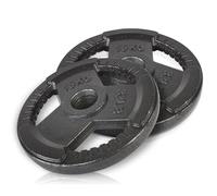 wuuhoo® Disques de poids Dave 50mm d'alésage, Poids pour barre 2 pièces, Poids pour barres d'haltères de 1" pouce, Disque de poids en fonte grise revêtu