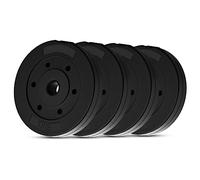 wuuhoo® disques d'haltères en Ciment Mike 30mm, Set 20kg - 30kg, revêtu en Noir, 1,25, 2,5, 5, 10 kg, disques de Poids en Plastique pour haltères Longs, Fitness à Domicile - Set 5-20kg