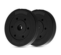 wuuhoo® disques d'haltères en Ciment Mike 30mm, Set 20kg - 30kg, revêtu en Noir, 1,25, 2,5, 5, 10 kg, disques de Poids en Plastique pour haltères Longs, Fitness à Domicile - Set 7-30kg (2X 15kg)