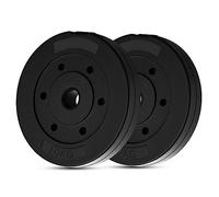 wuuhoo® disques d'haltères en Ciment Mike 30mm, Set 20kg - 30kg, revêtu en Noir, 1,25, 2,5, 5, 10 kg, disques de Poids en Plastique pour haltères Longs, Fitness à Domicile - Set 6-20kg (2x10kg)